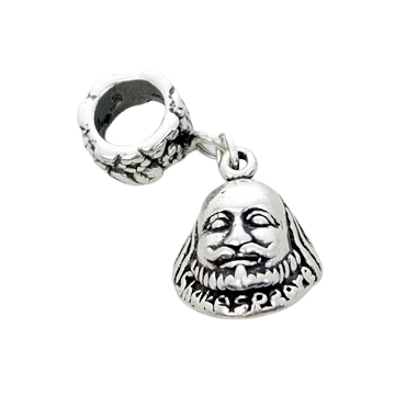 William Shakespeare Sterling Silver Charm Bead - Pandora Compatible